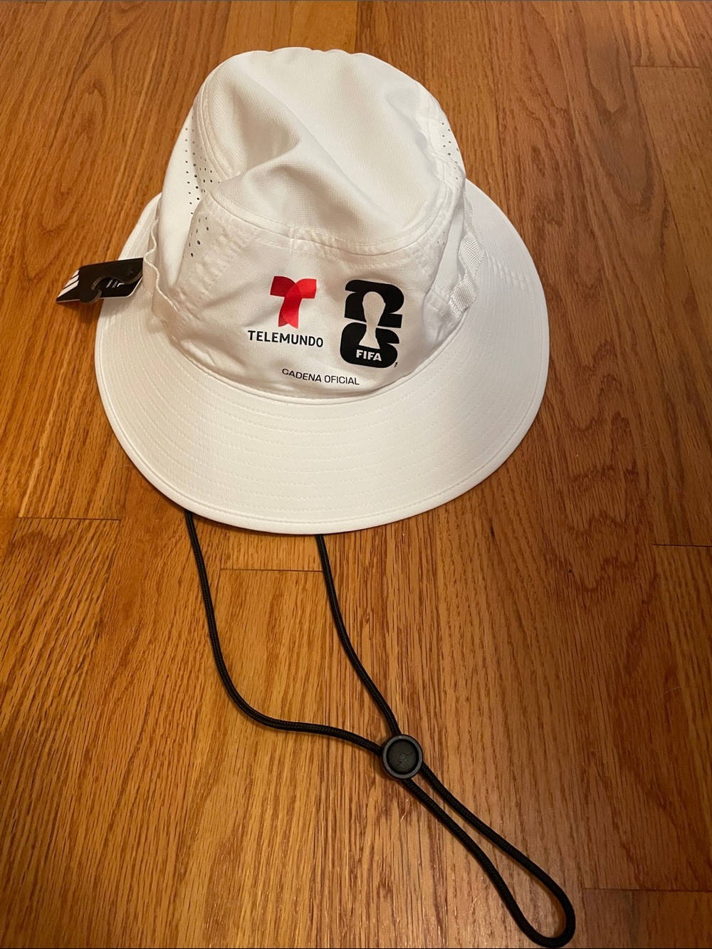 adidas White Bucket Hat with Telemundo & FIFA Logos